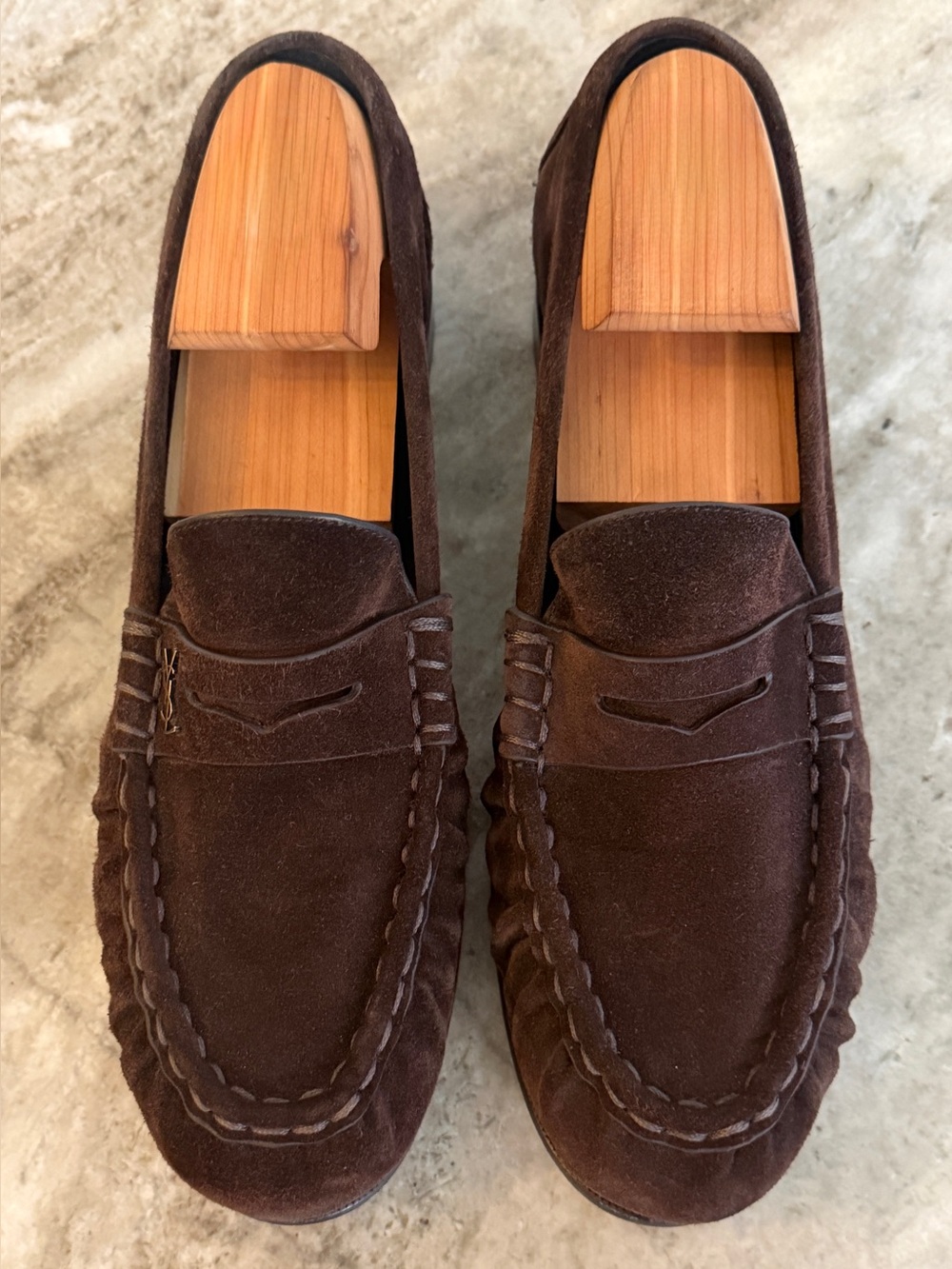 SAINT LAURENT Le Loafer Supple Dark Chocolate Brown Suede 42 / 9 US YSL $1250